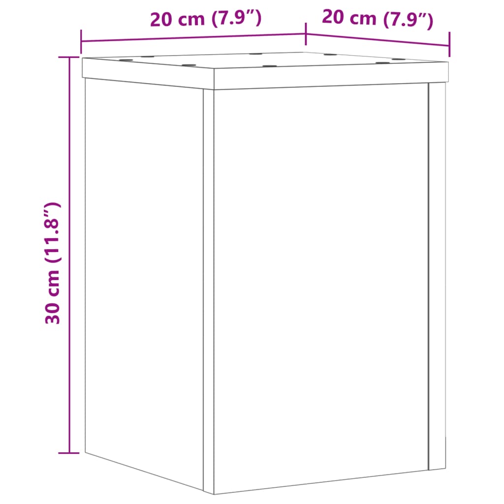 Plant Stands 2 pcs White 20x20x30 cm Engineered Wood