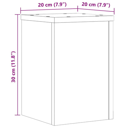 Plant Stands 2 pcs Black 20x20x30 cm Engineered Wood