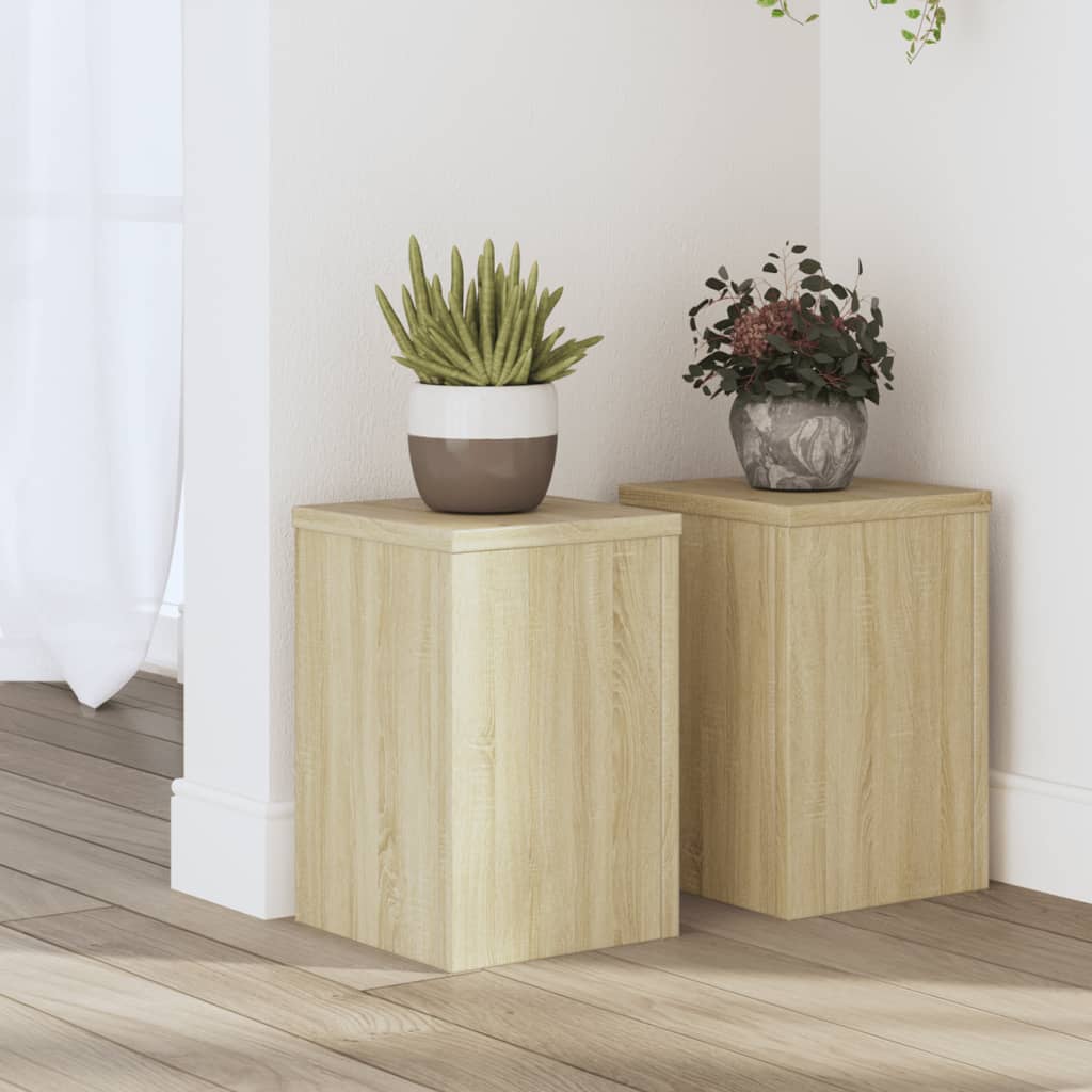 Plant Stands 2 pcs Sonoma Oak 20x20x30 cm Engineered Wood