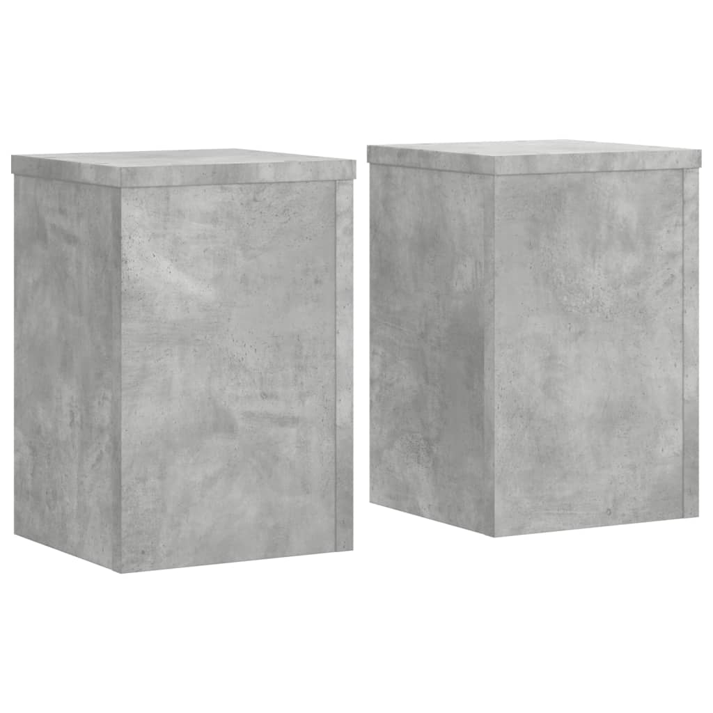 Plant Stands 2 pcs Concrete Grey 20x20x30 cm Engineered Wood