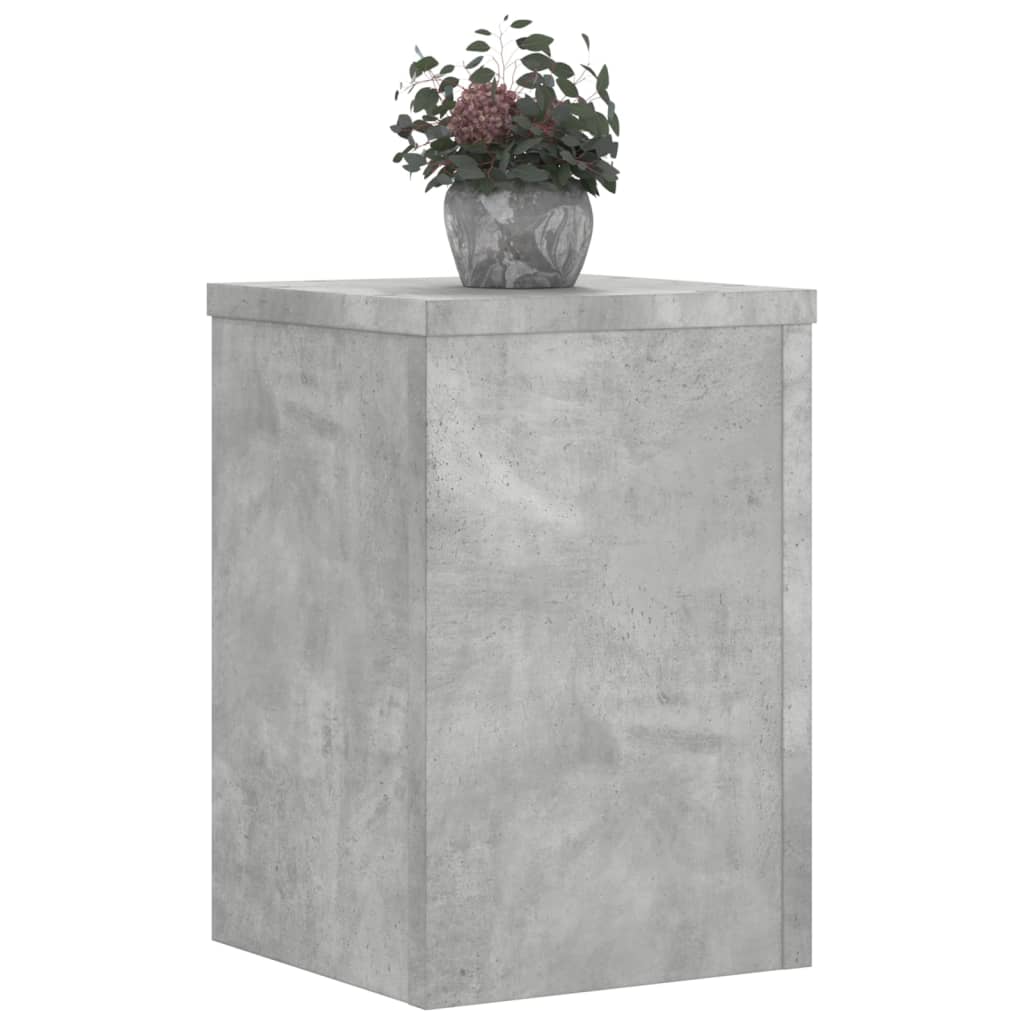 Plant Stands 2 pcs Concrete Grey 20x20x30 cm Engineered Wood