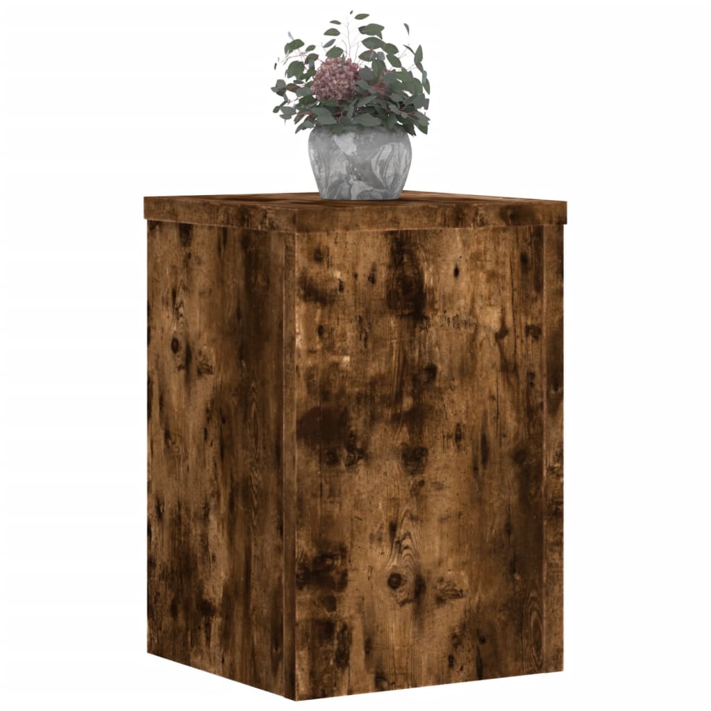 Plant Stands 2 pcs Smoked Oak 20x20x30 cm Engineered Wood