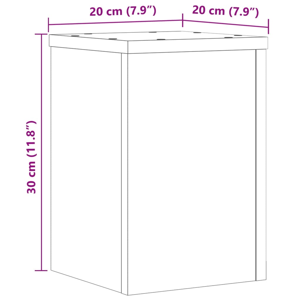 Plant Stands 2 pcs Smoked Oak 20x20x30 cm Engineered Wood