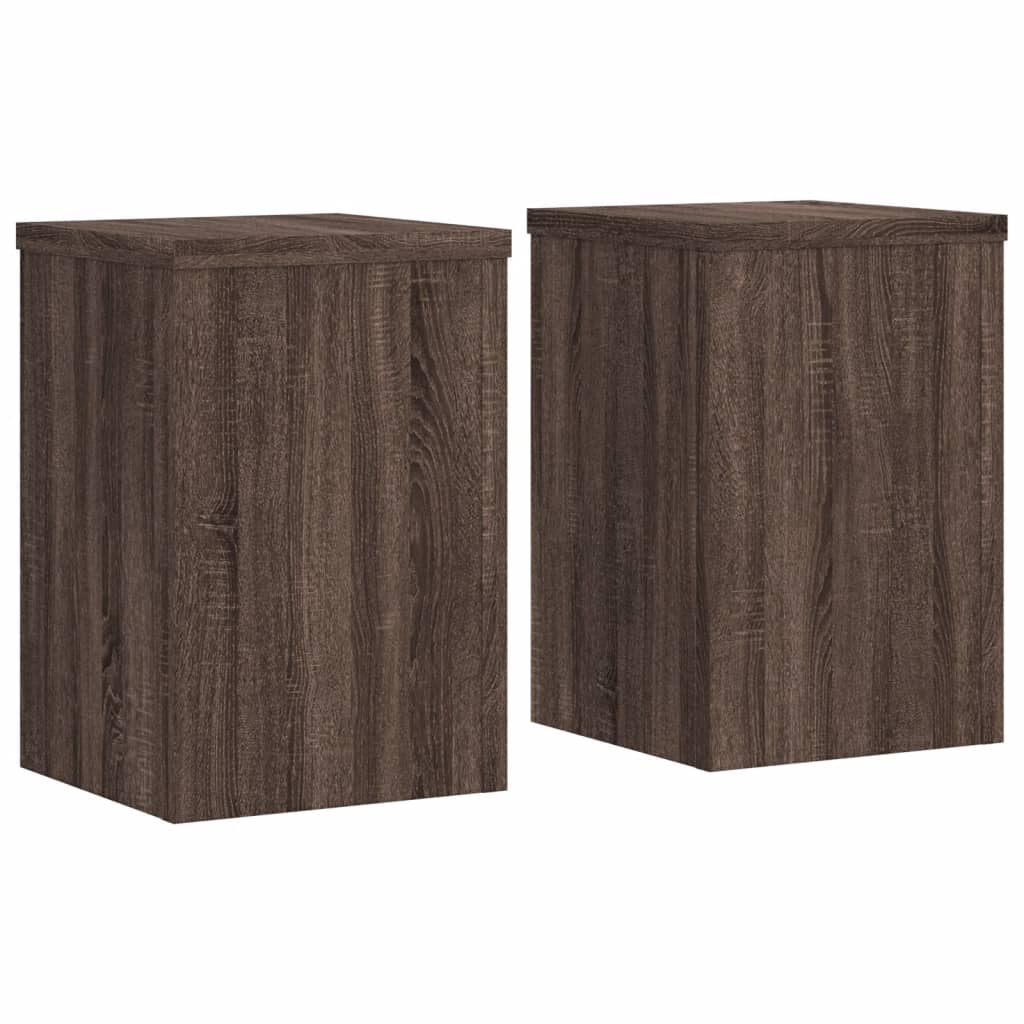 Plant Stands 2 pcs Brown Oak 20x20x30 cm Engineered Wood