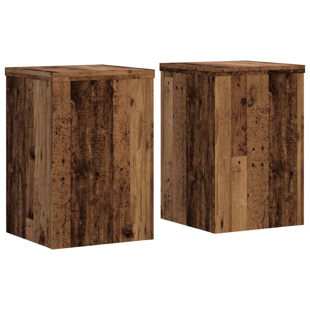 Plant Stands 2 pcs Old Wood 20x20x30 cm Engineered Wood