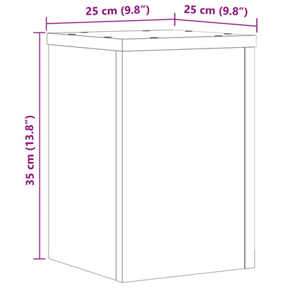 Plant Stands 2 pcs Black 25x25x35 cm Engineered Wood