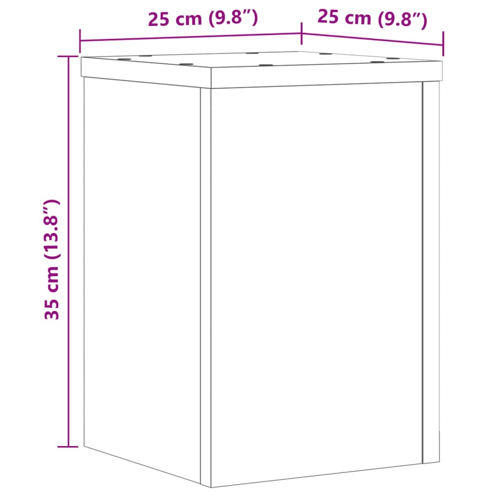 Plant Stands 2 pcs Sonoma Oak 25x25x35 cm Engineered Wood