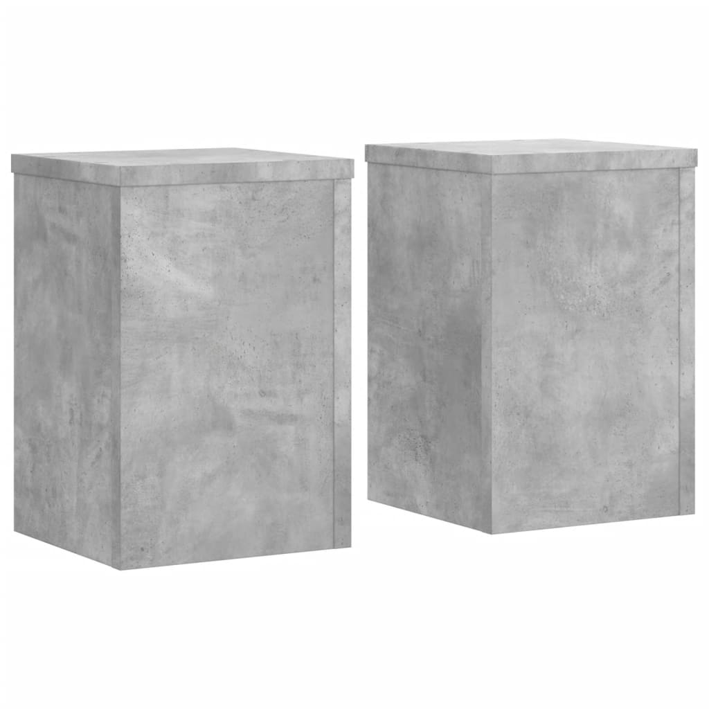 Plant Stands 2 pcs Concrete Grey 25x25x35 cm Engineered Wood