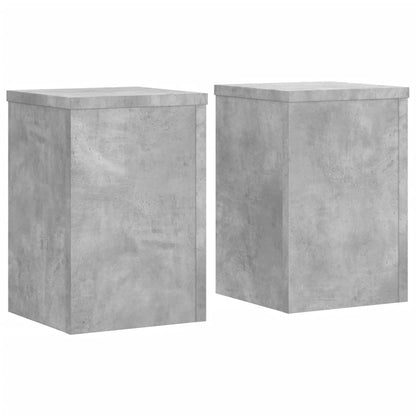 Plant Stands 2 pcs Concrete Grey 25x25x35 cm Engineered Wood