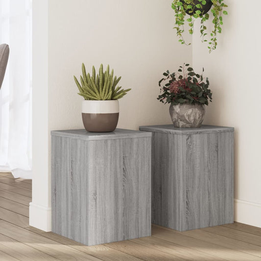 Plant Stands 2 pcs Grey Sonoma 25x25x35 cm Engineered Wood