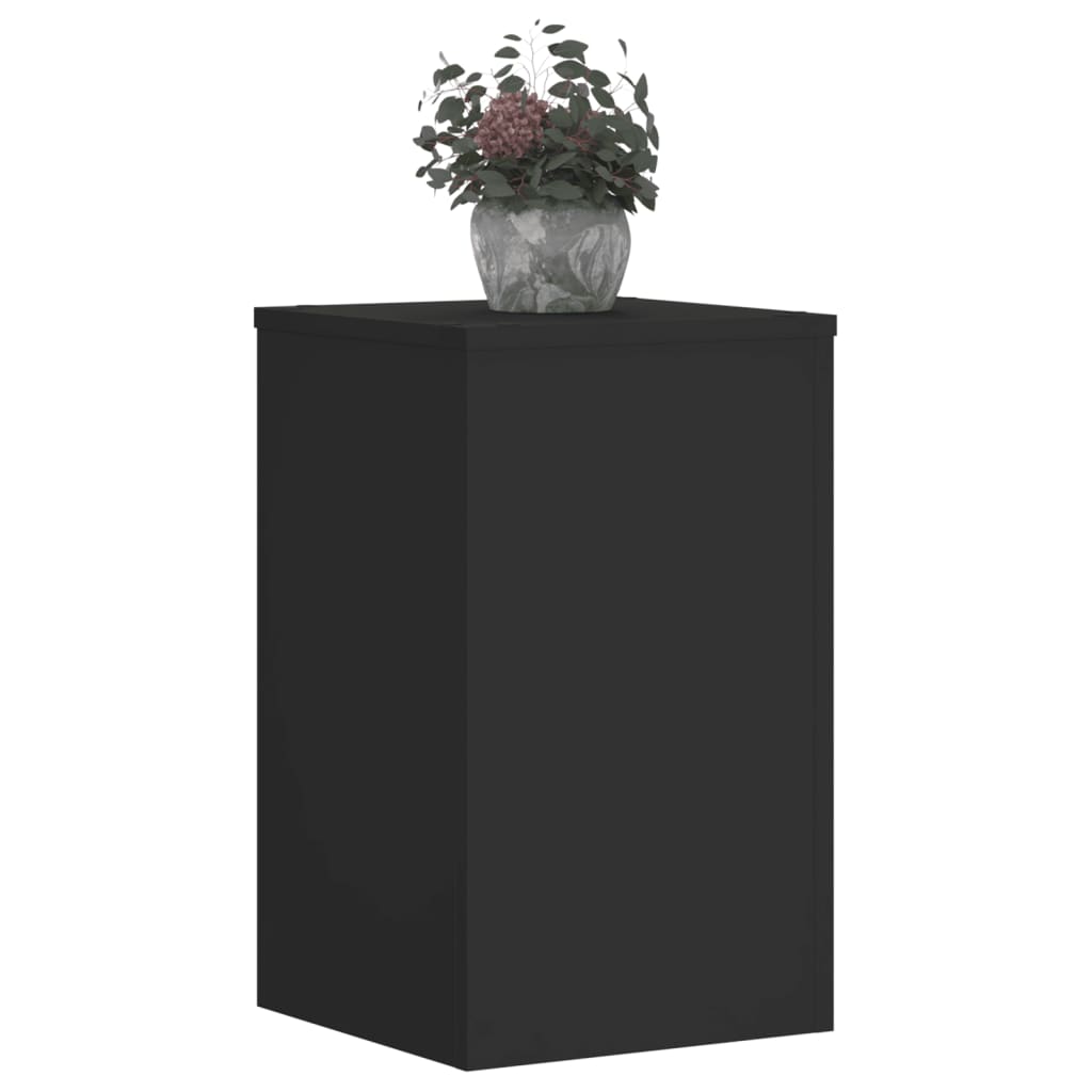 Plant Stands 2 pcs Black 30x30x50 cm Engineered wood