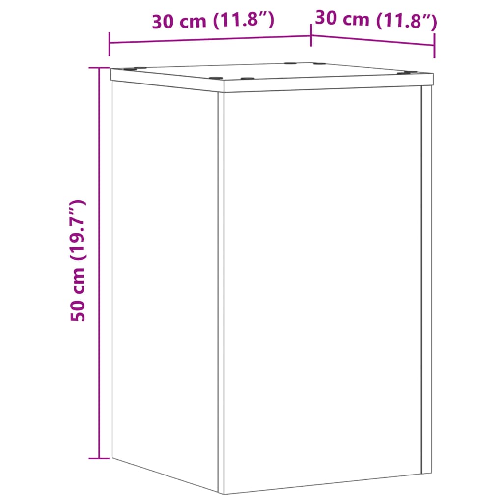 Plant Stands 2 pcs Black 30x30x50 cm Engineered wood