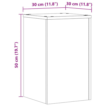 Plant Stands 2 pcs Smoked Oak 30x30x50 cm Engineered wood