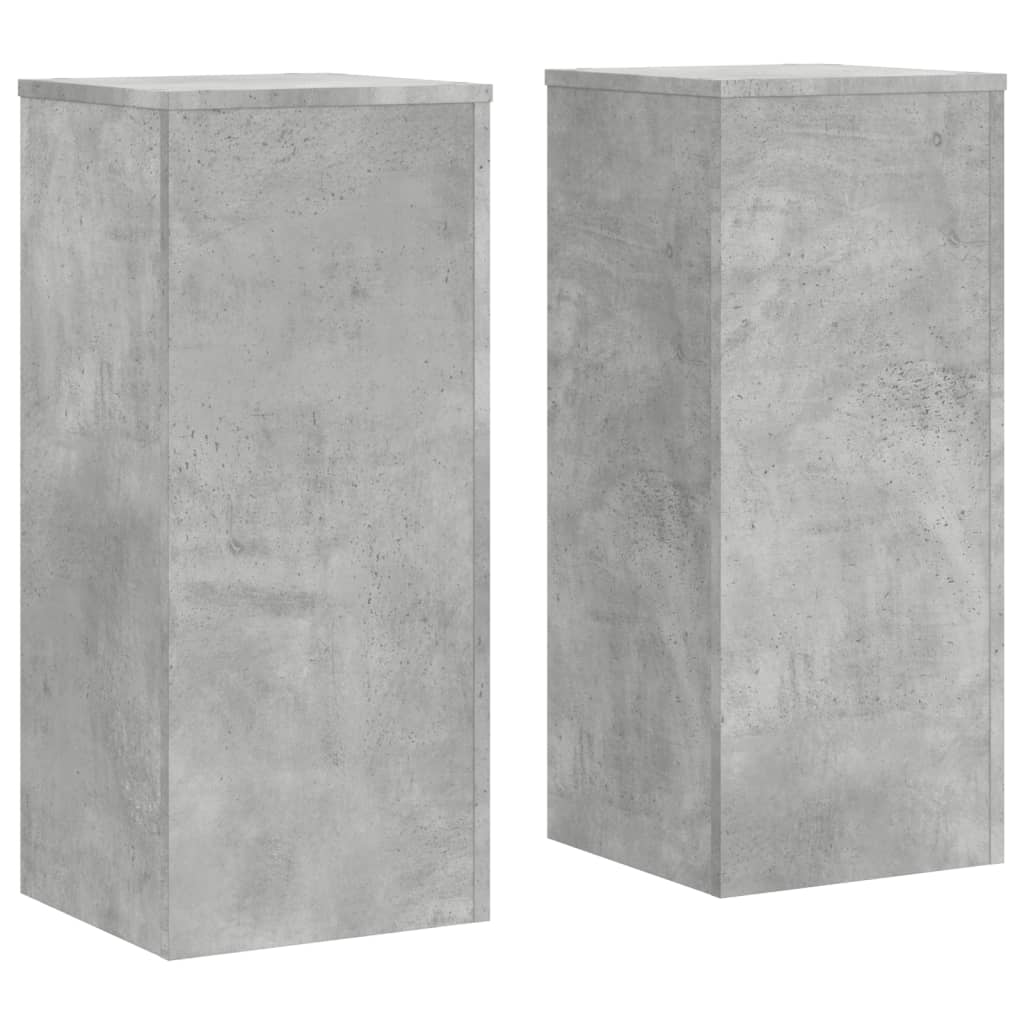 Plant Stands 2 pcs Concrete Grey 30x30x70 cm Engineered wood