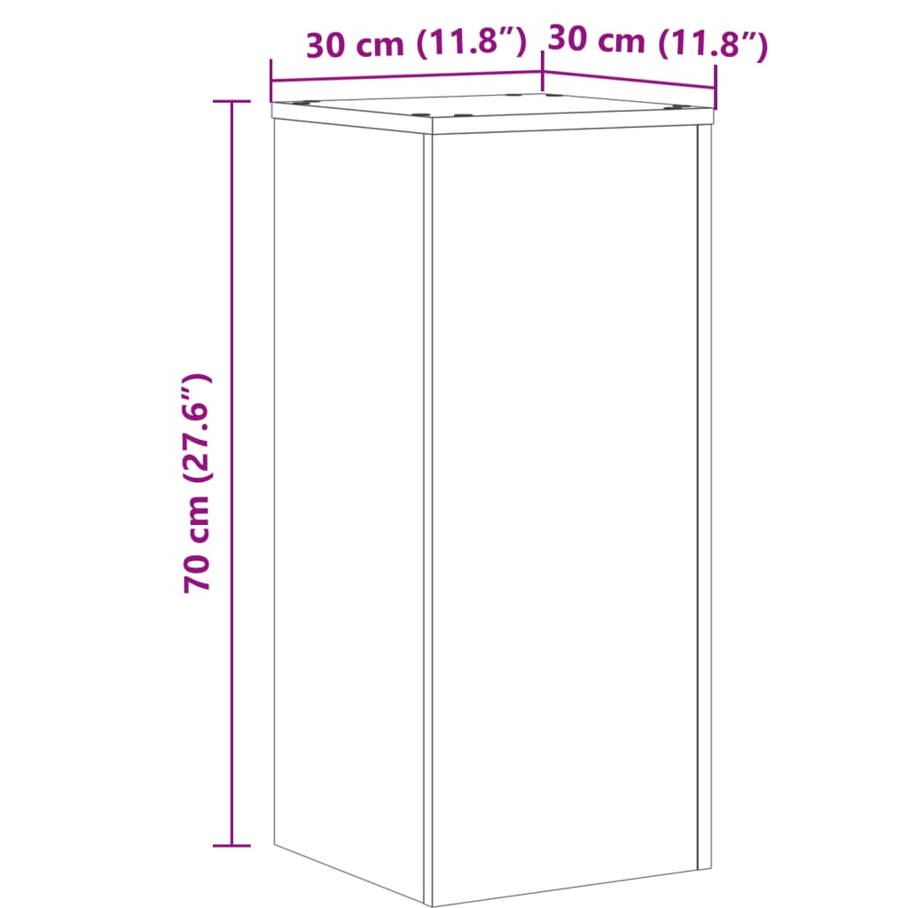 Plant Stands 2 pcs Concrete Grey 30x30x70 cm Engineered wood