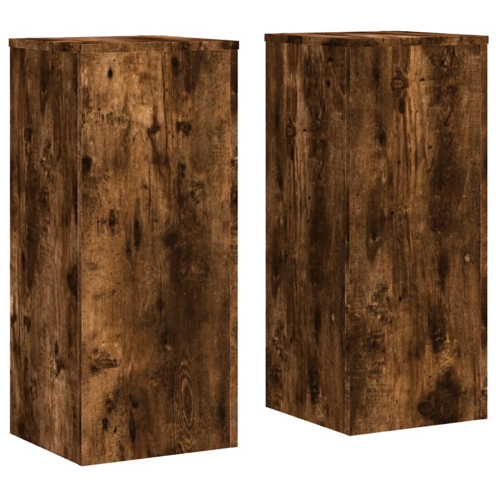 Plant Stands 2 pcs Smoked Oak 30x30x70 cm Engineered wood