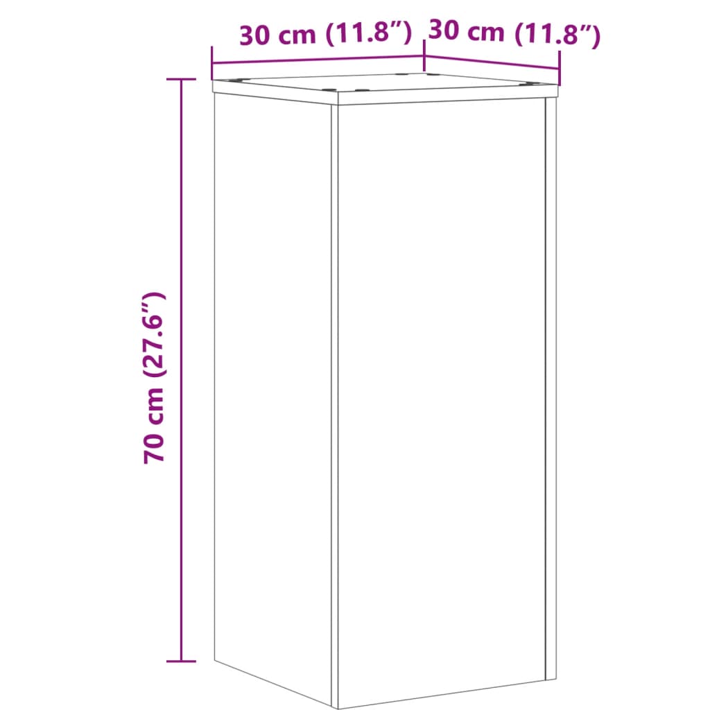 Plant Stands 2 pcs Smoked Oak 30x30x70 cm Engineered wood