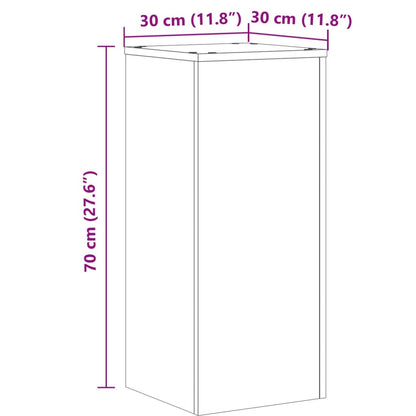 Plant Stands 2 pcs Smoked Oak 30x30x70 cm Engineered wood