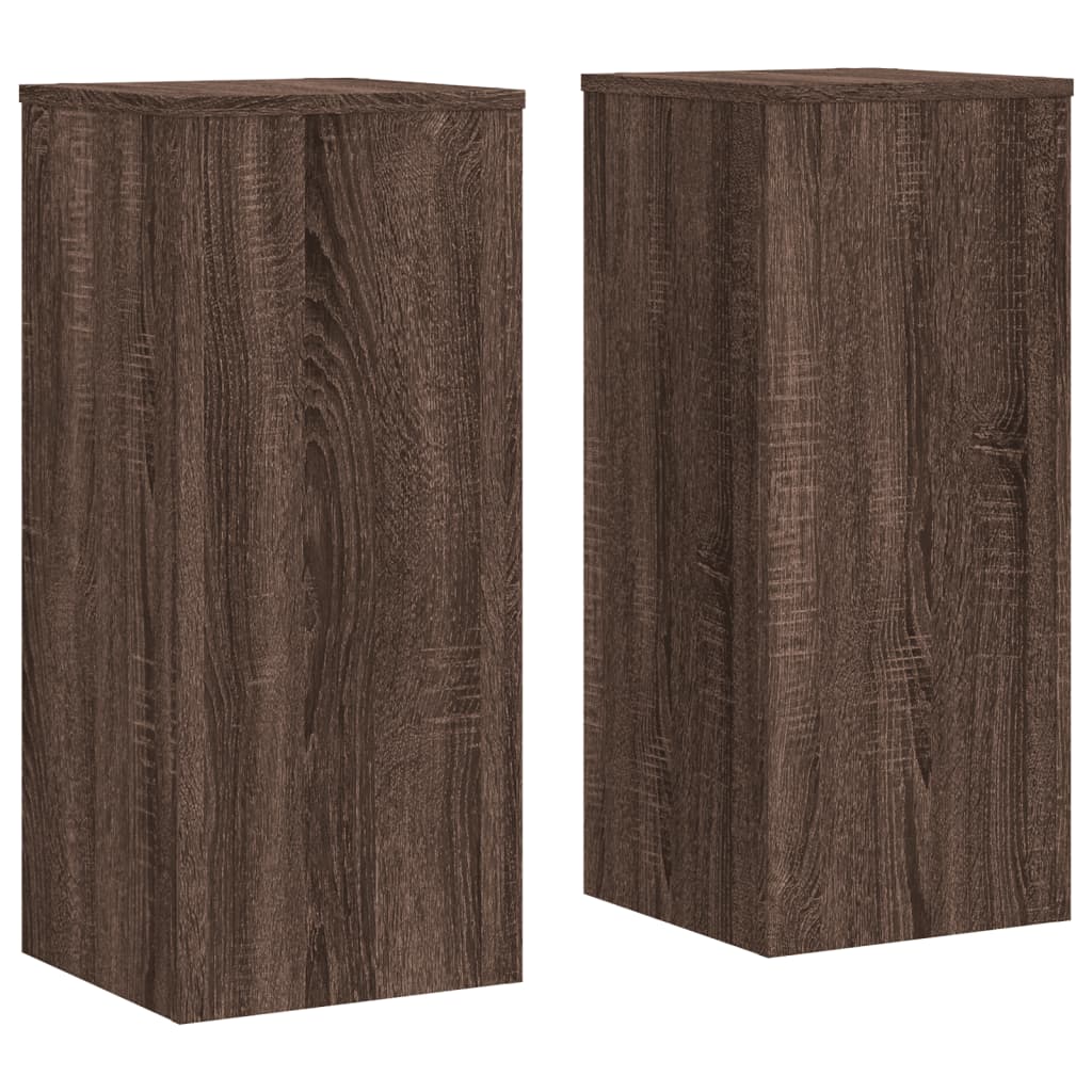 Plant Stands 2 pcs Brown Oak 30x30x70 cm Engineered wood