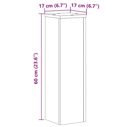 Plant Stand 2pcs Sonoma Oak 17x17x60 cm Engineered Wood