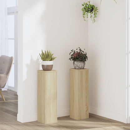 Plant Stand 2pcs Sonoma Oak 17x17x60 cm Engineered Wood