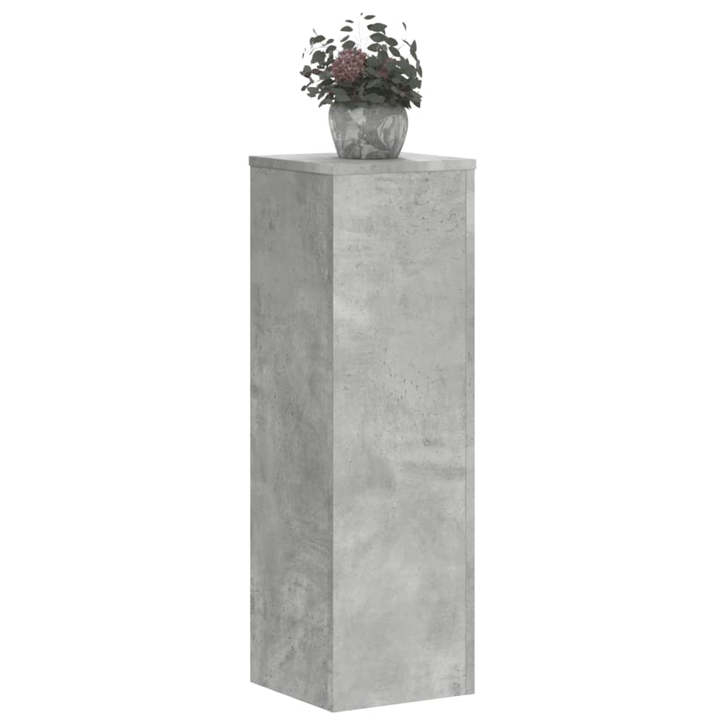 Plant Stand 2pcs Concrete Grey 25x25x80 cm Engineered Wood