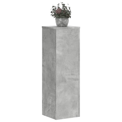 Plant Stand 2pcs Concrete Grey 25x25x80 cm Engineered Wood