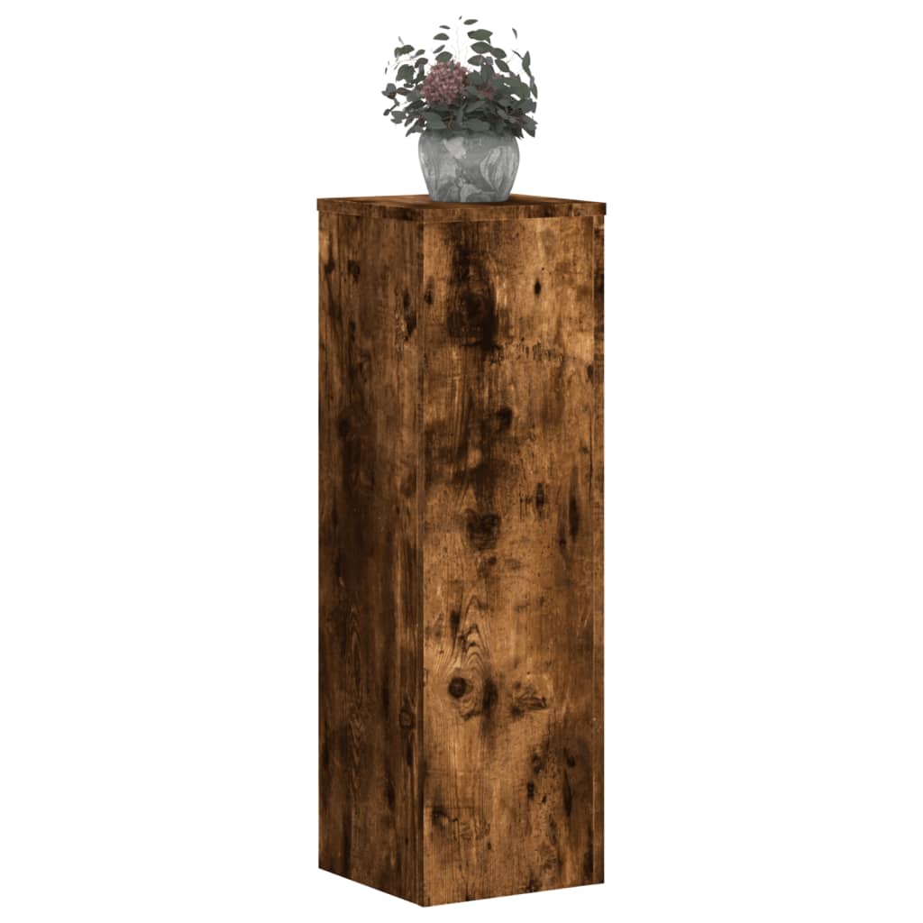 Plant Stand 2pcs Smoked Oak 25x25x80 cm Engineered Wood