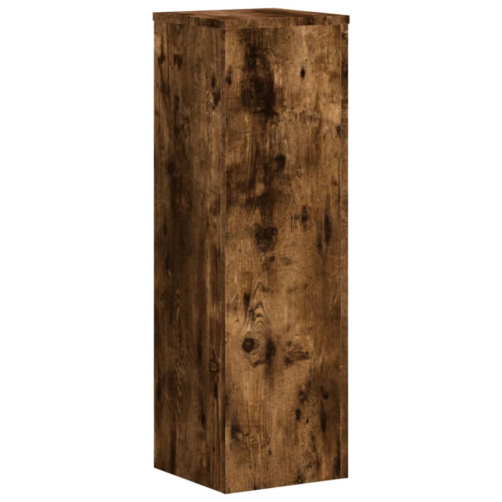 Plant Stand 2pcs Smoked Oak 25x25x80 cm Engineered Wood