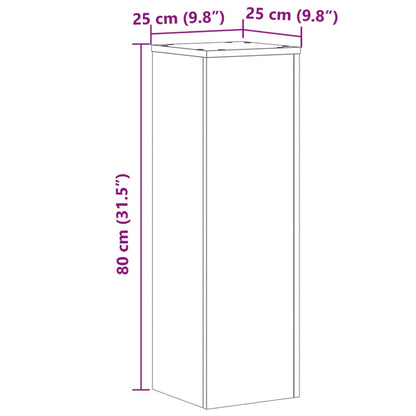 Plant Stand 2pcs Smoked Oak 25x25x80 cm Engineered Wood