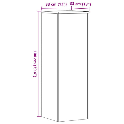 Plant Stand Grey Sonoma 33x33x100 cm Engineered Wood