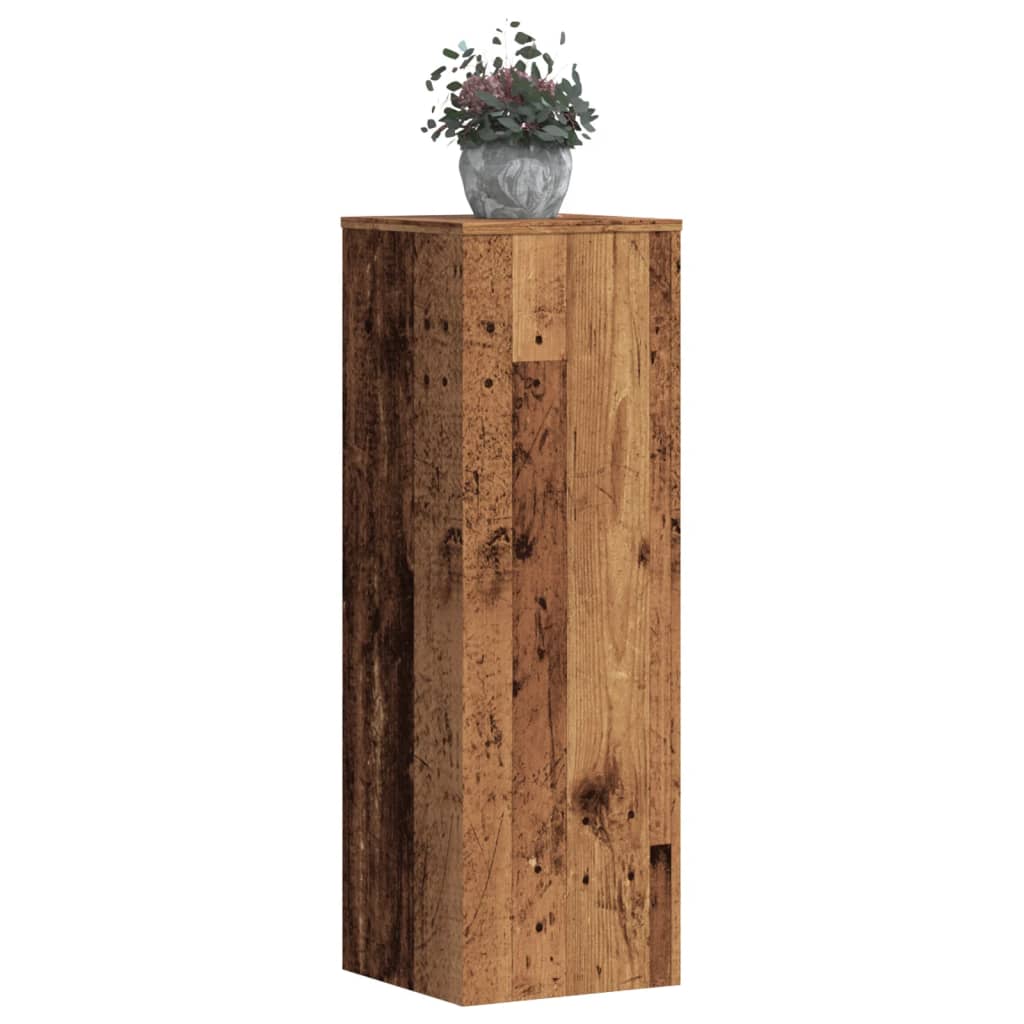 Plant Stand Old Wood 33x33x100 cm Engineered Wood