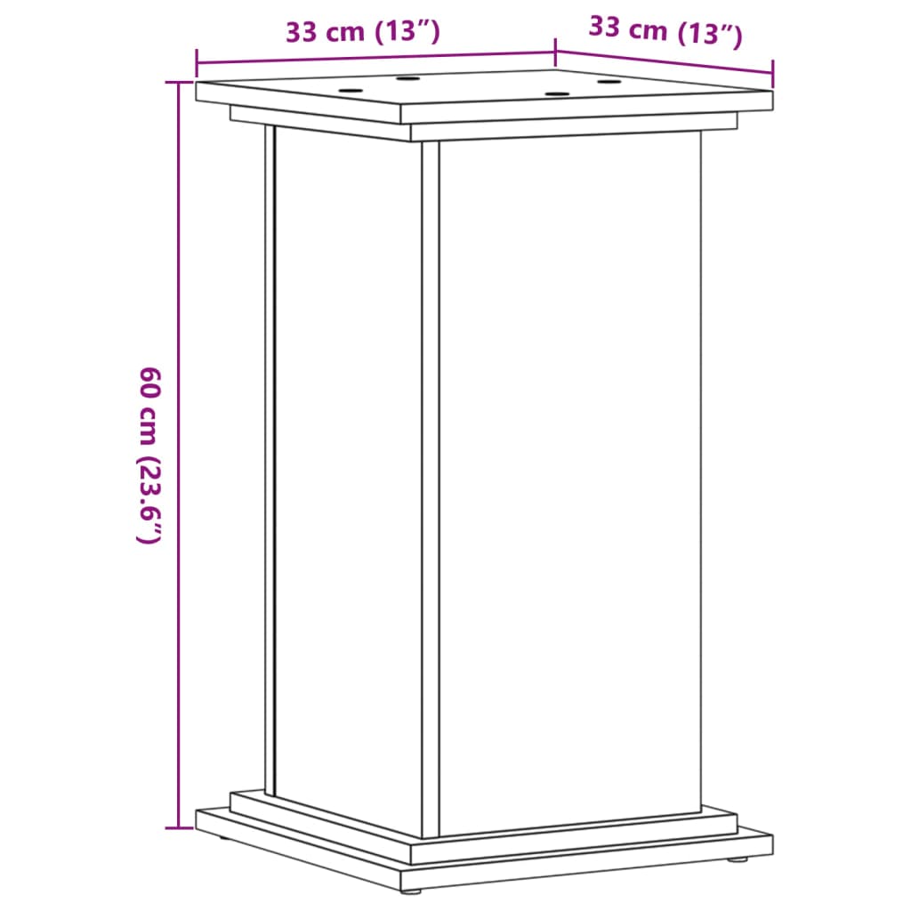 Plant Stand Black 33x33x60 cm Engineered Wood