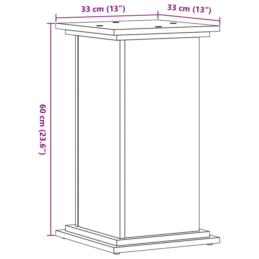 Plant Stand Sonoma Oak 33x33x60 cm Engineered Wood