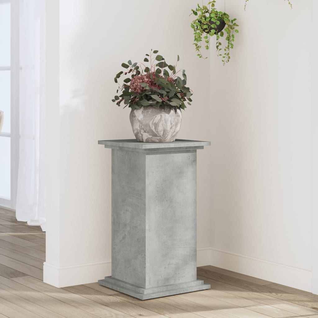 Plant Stand Concrete Grey 33x33x60 cm Engineered Wood