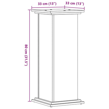 Plant Stand White 33x33x80 cm Engineered Wood