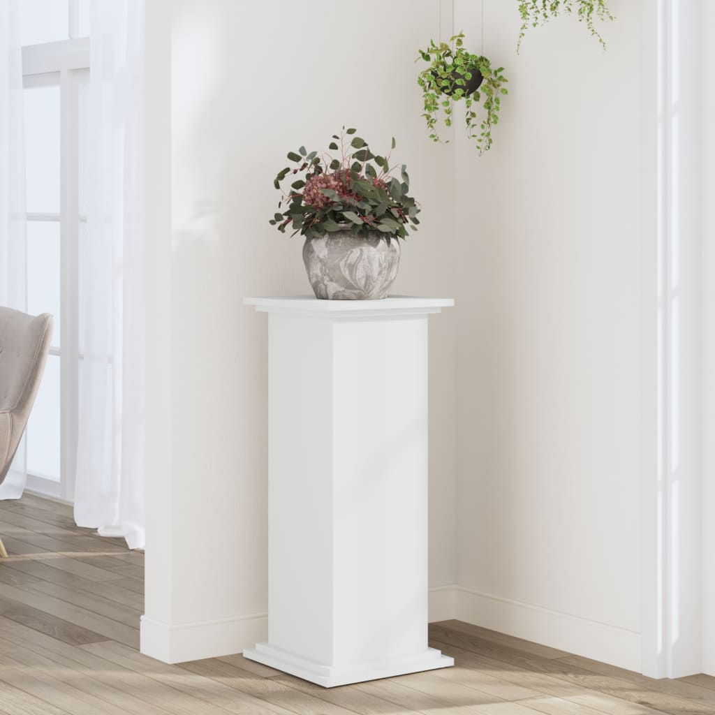 Plant Stand White 33x33x80 cm Engineered Wood