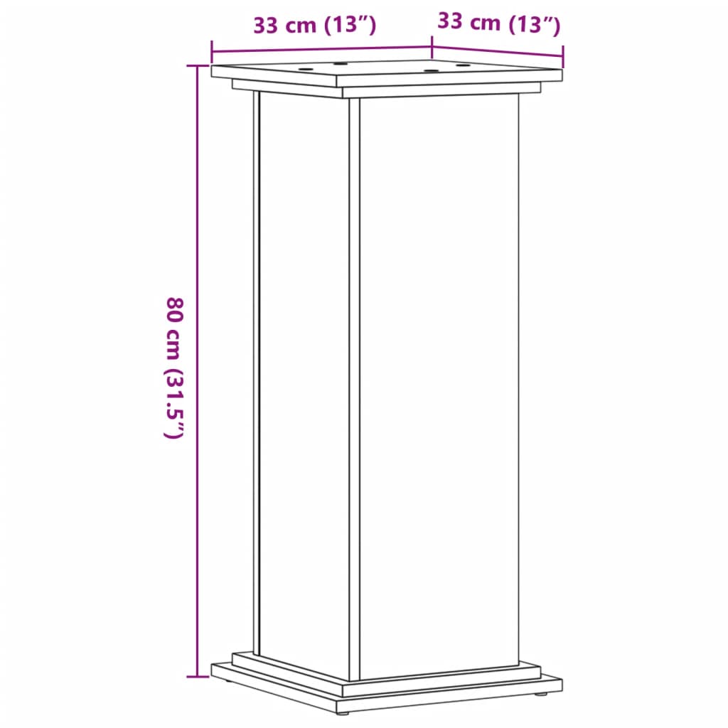 Plant Stand Sonoma Oak 33x33x80 cm Engineered Wood