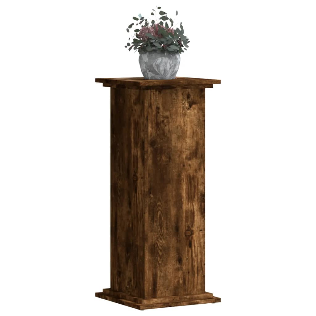 Plant Stand Smoked Oak 33x33x80 cm Engineered Wood