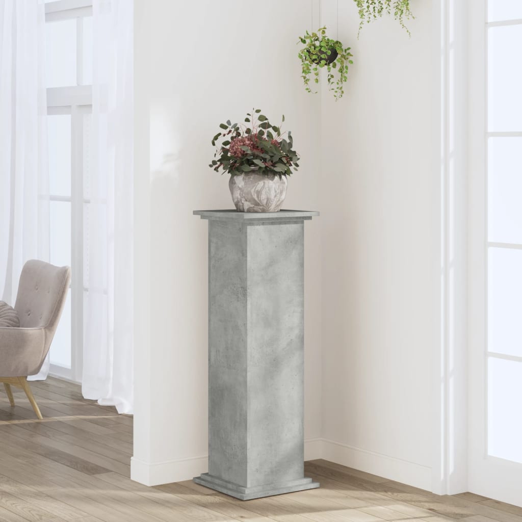 Plant Stand Concrete Grey 33x33x100 cm Engineered Wood