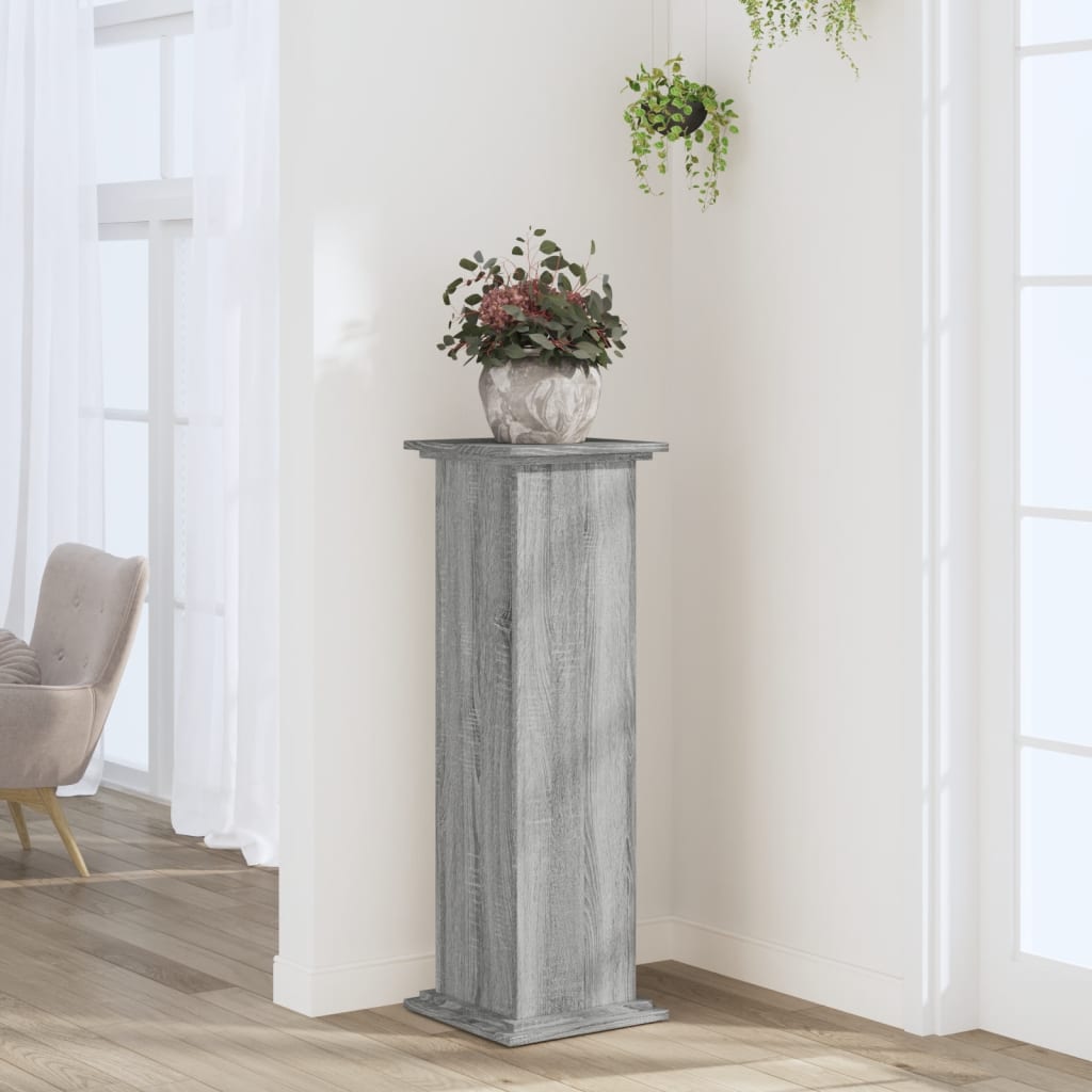 Plant Stand Grey Sonoma 33x33x100 cm Engineered Wood