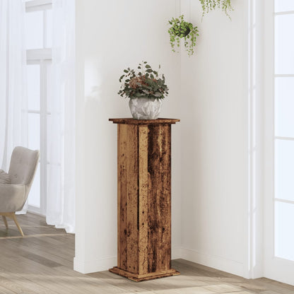 Plant Stand Old Wood 33x33x100 cm Engineered Wood