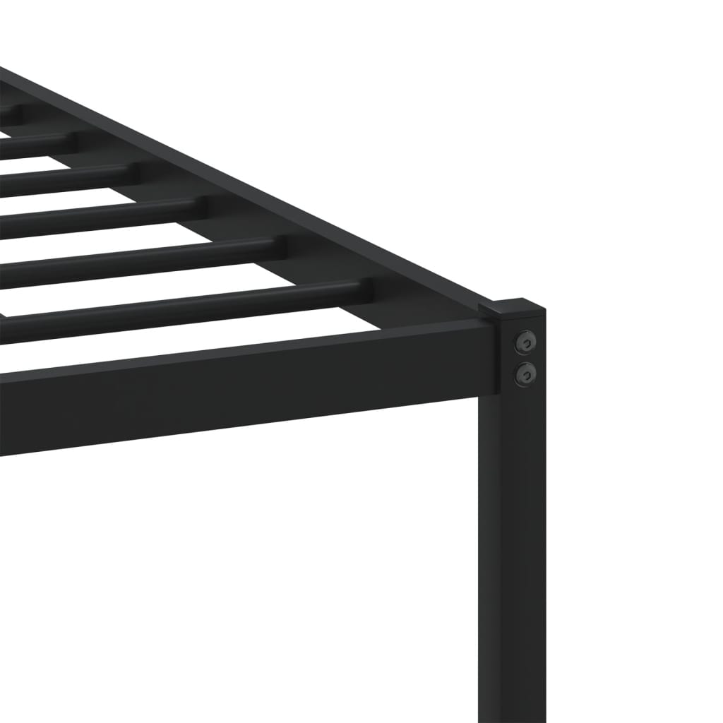 Metal Bed Frame with Headboard Smoked Oak 90x190 cm Single