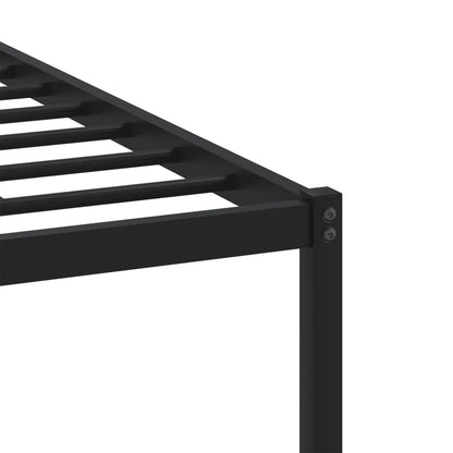 Metal Bed Frame with Headboard Smoked Oak 100x190 cm