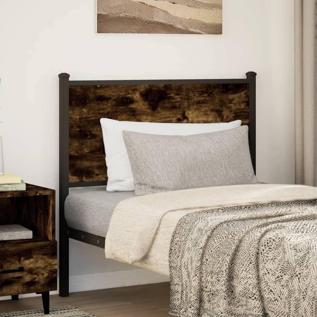 Headboard Smoked Oak 75 cm Engineered Wood and Steel