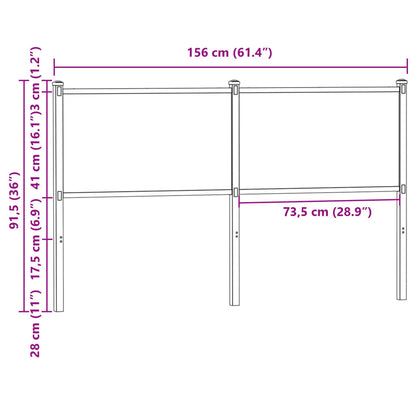 Headboard Smoked Oak 150 cm Engineered Wood and Steel