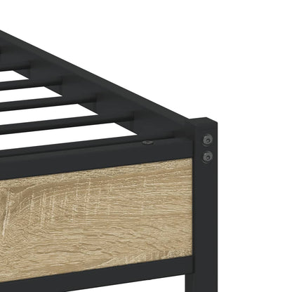 Metal Bed Frame without Mattress Sonoma Oak 90x190 cm Single