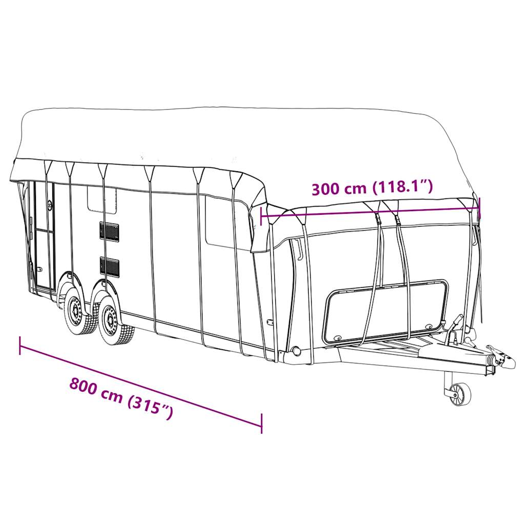 Caravan Roof Cover Grey 800x300 cm Non-woven Fabric