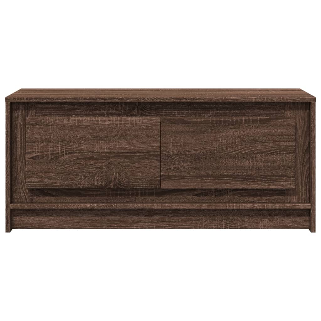 Coffee Table with LED Lights Brown Oak Engineered Wood