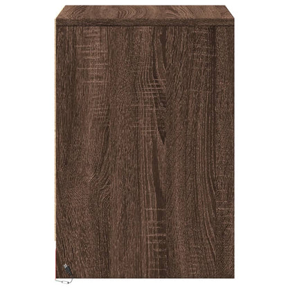 Bedside Cabinets with LED Lights 2 pcs Brown Oak Engineered Wood